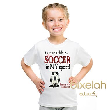 الطباعة على تيشرت بناتي أبيض